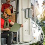 Couple Using Internet While Traveling